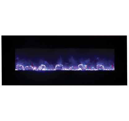 Amantii Panorama Glass Surround 88 Inch Wall Mount Electric Indoor/Outdoor Fireplace