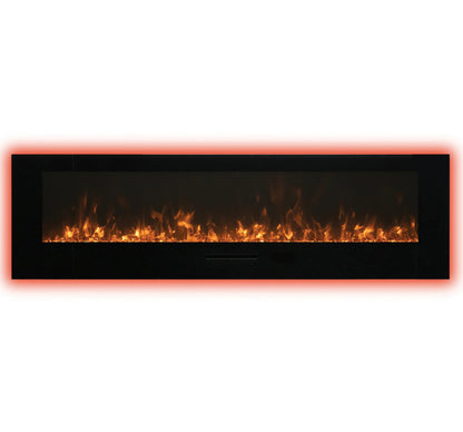 Amantii Panorama Glass Surround 88 Inch Wall Mount Electric Indoor/Outdoor Fireplace