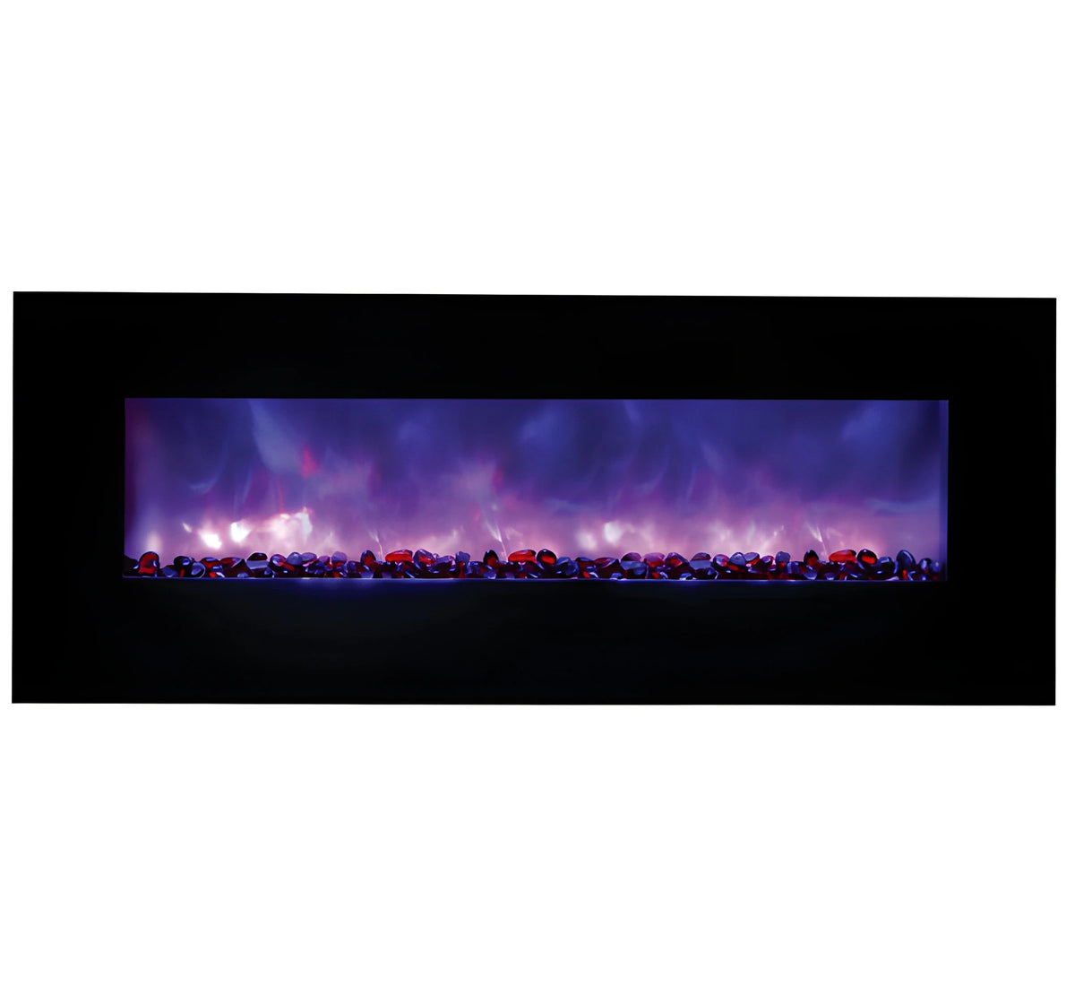Amantii Panorama Glass Surround 88 Inch Wall Mount Electric Indoor/Outdoor Fireplace