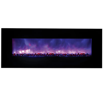 Amantii Panorama Glass Surround 88 Inch Wall Mount Electric Indoor/Outdoor Fireplace