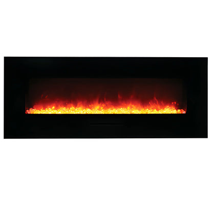 Amantii Panorama Glass Surround 88 Inch Wall Mount Electric Indoor/Outdoor Fireplace