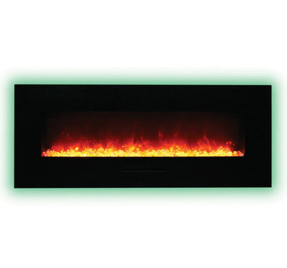 Amantii Panorama Glass Surround 88 Inch Wall Mount Electric Indoor/Outdoor Fireplace