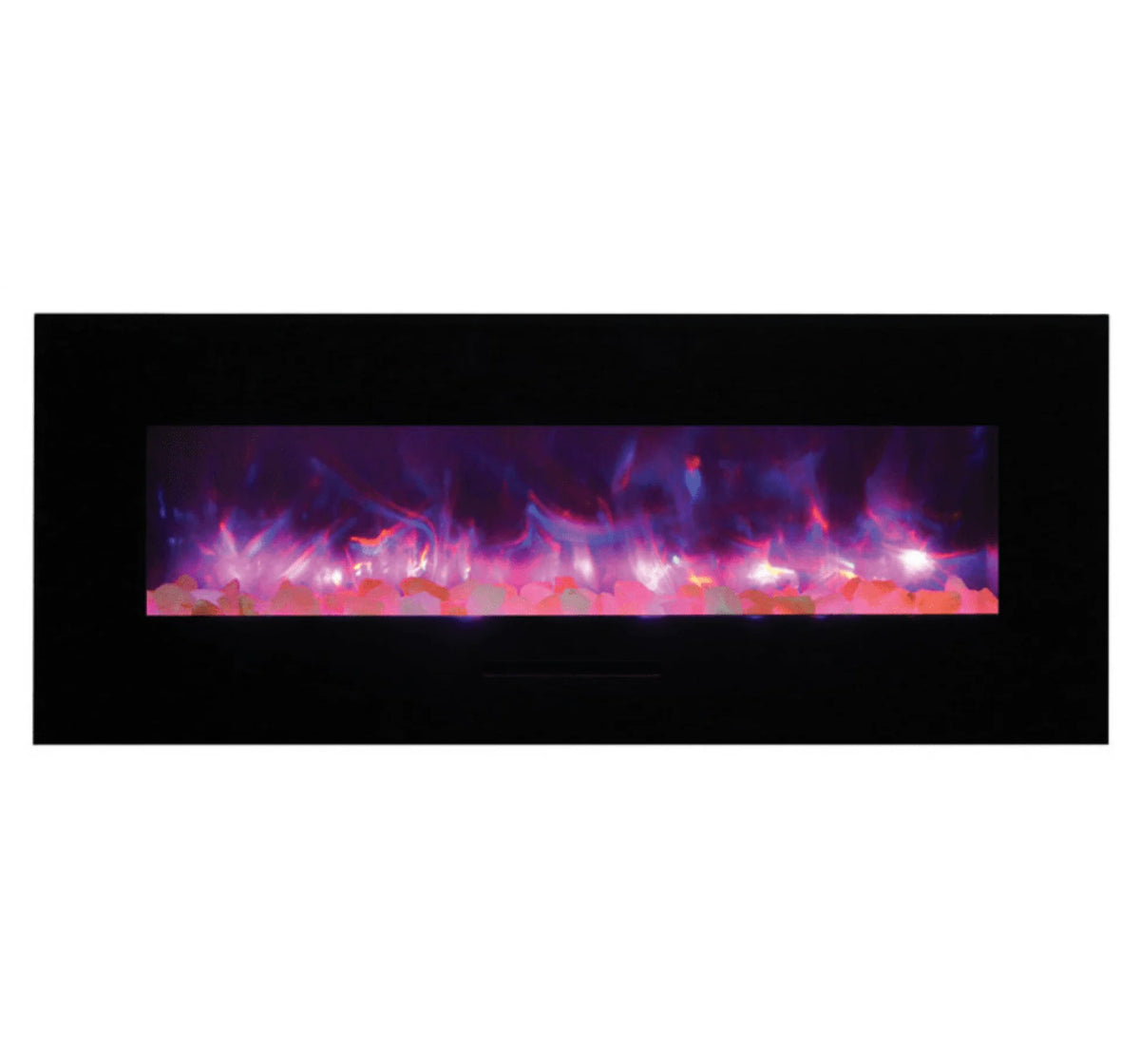 Amantii Panorama Glass Surround 88 Inch Wall Mount Electric Indoor/Outdoor Fireplace