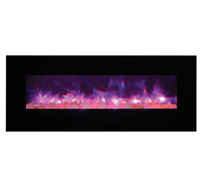 Amantii Panorama Glass Surround 88 Inch Wall Mount Electric Indoor/Outdoor Fireplace