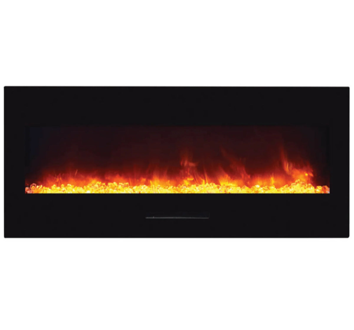 Amantii Panorama Glass Surround 88 Inch Wall Mount Electric Indoor/Outdoor Fireplace