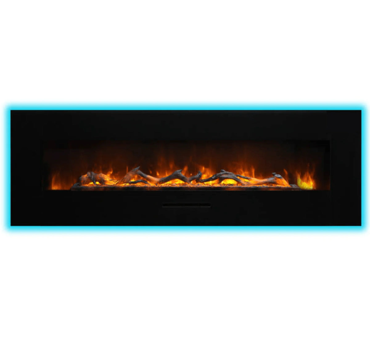 Amantii Panorama Glass Surround 88 Inch Wall Mount Electric Indoor/Outdoor Fireplace
