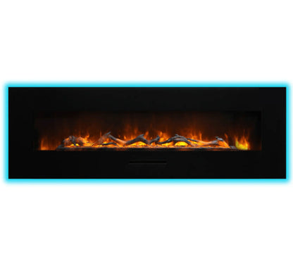 Amantii Panorama Glass Surround 88 Inch Wall Mount Electric Indoor/Outdoor Fireplace