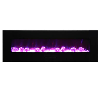 Amantii Panorama Glass Surround 88 Inch Wall Mount Electric Indoor/Outdoor Fireplace