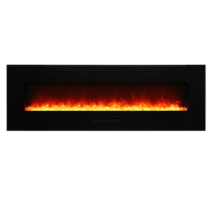 Amantii Panorama Glass Surround 88 Inch Wall Mount Electric Indoor/Outdoor Fireplace