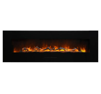 Amantii Panorama Glass Surround 88 Inch Wall Mount Electric Indoor/Outdoor Fireplace