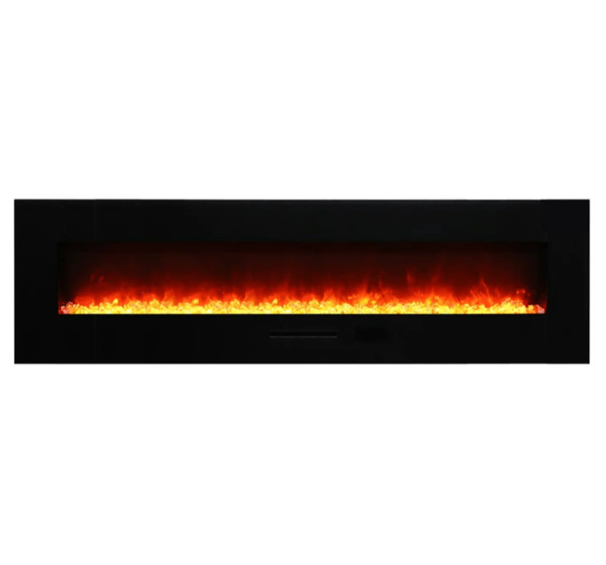 Amantii Panorama Glass Surround 88 Inch Wall Mount Electric Indoor/Outdoor Fireplace