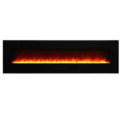 Amantii Panorama Glass Surround 88 Inch Wall Mount Electric Indoor/Outdoor Fireplace
