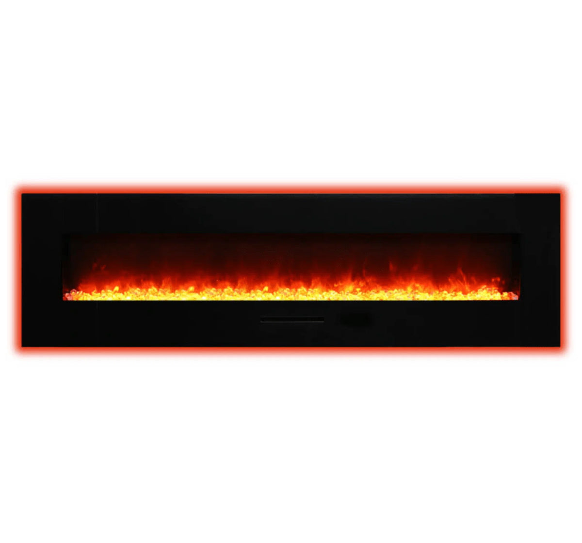Amantii Panorama Glass Surround 88 Inch Wall Mount Electric Indoor/Outdoor Fireplace