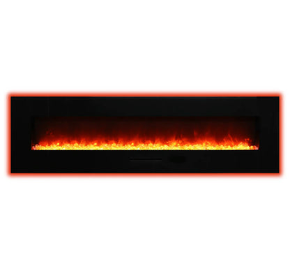 Amantii Panorama Glass Surround 88 Inch Wall Mount Electric Indoor/Outdoor Fireplace