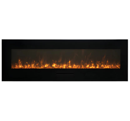 Amantii Panorama Glass Surround 88 Inch Wall Mount Electric Indoor/Outdoor Fireplace