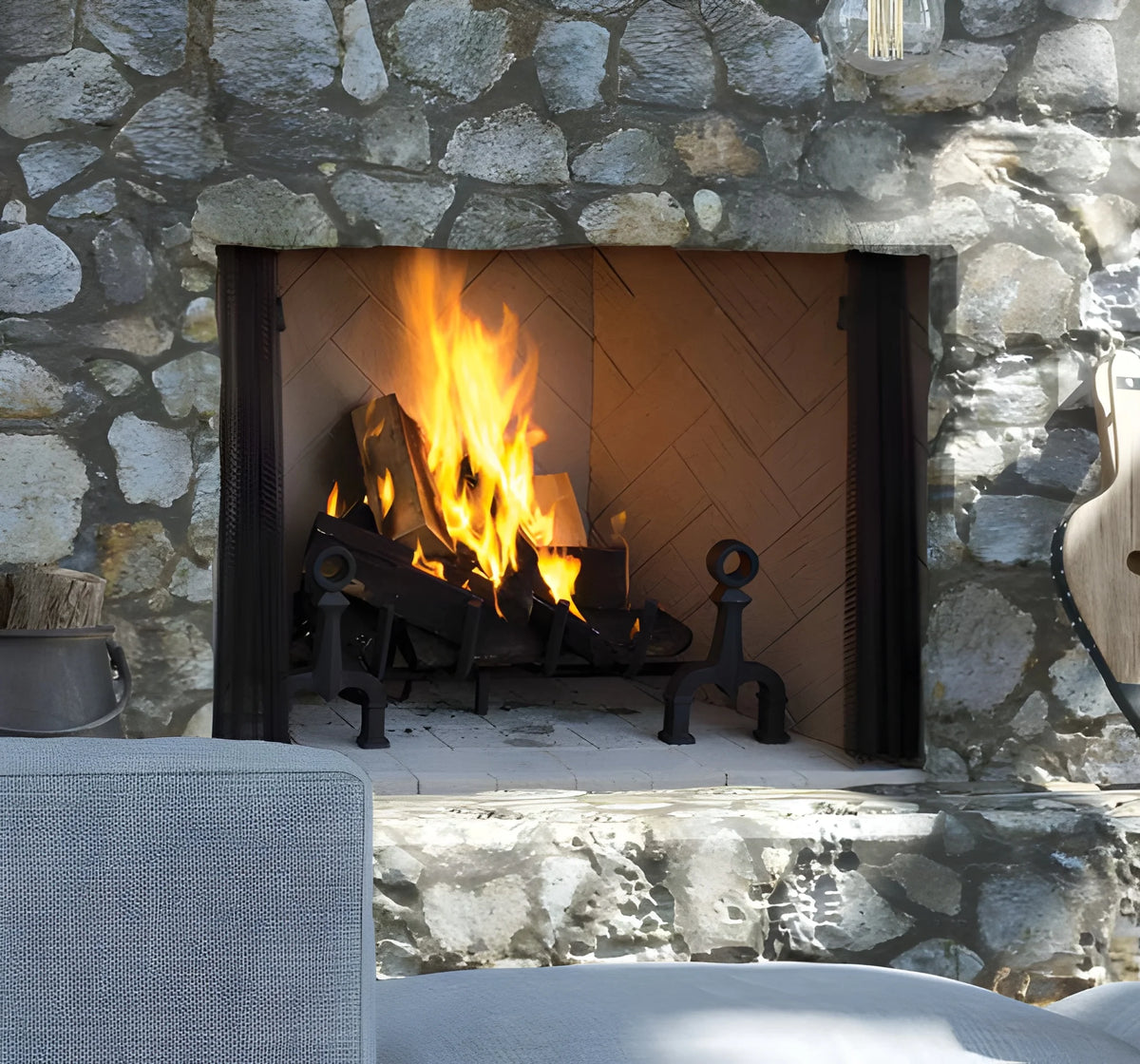 Superior WRT4536 36" Traditional Wood Burning Fireplace With White Herringbone Refractory Panels