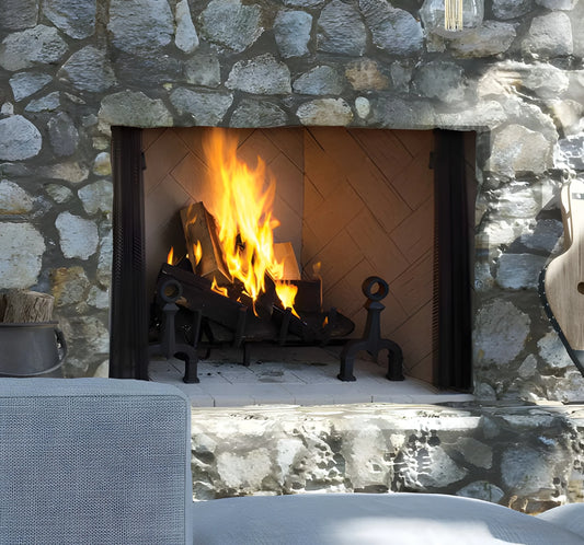 Superior WRT4542 42" Built-In White Traditional Wood Burning Fireplace with White Herringbone Refractory Panels