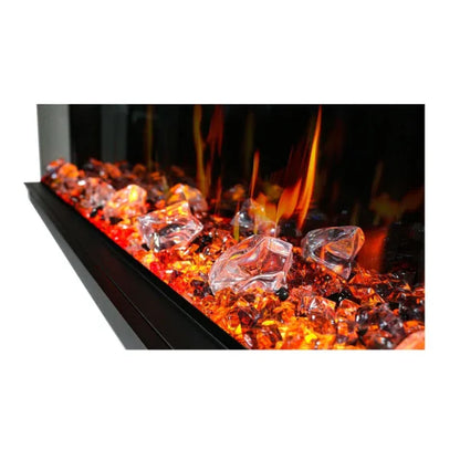 Litedeer Homes WarmCastle 72" 3-Side Smart Control Electric Fireplace With Crystal Media, Pre-order Only - ZEF72T
