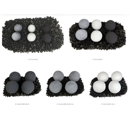 Grand Canyon Black 4 Inch 8 Pc Cannon Ball Set Fire Media