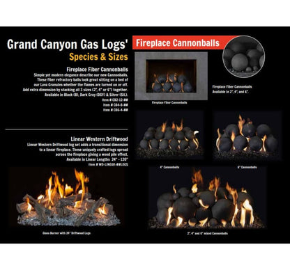 Grand Canyon Black 4 Inch 8 Pc Cannon Ball Set Fire Media
