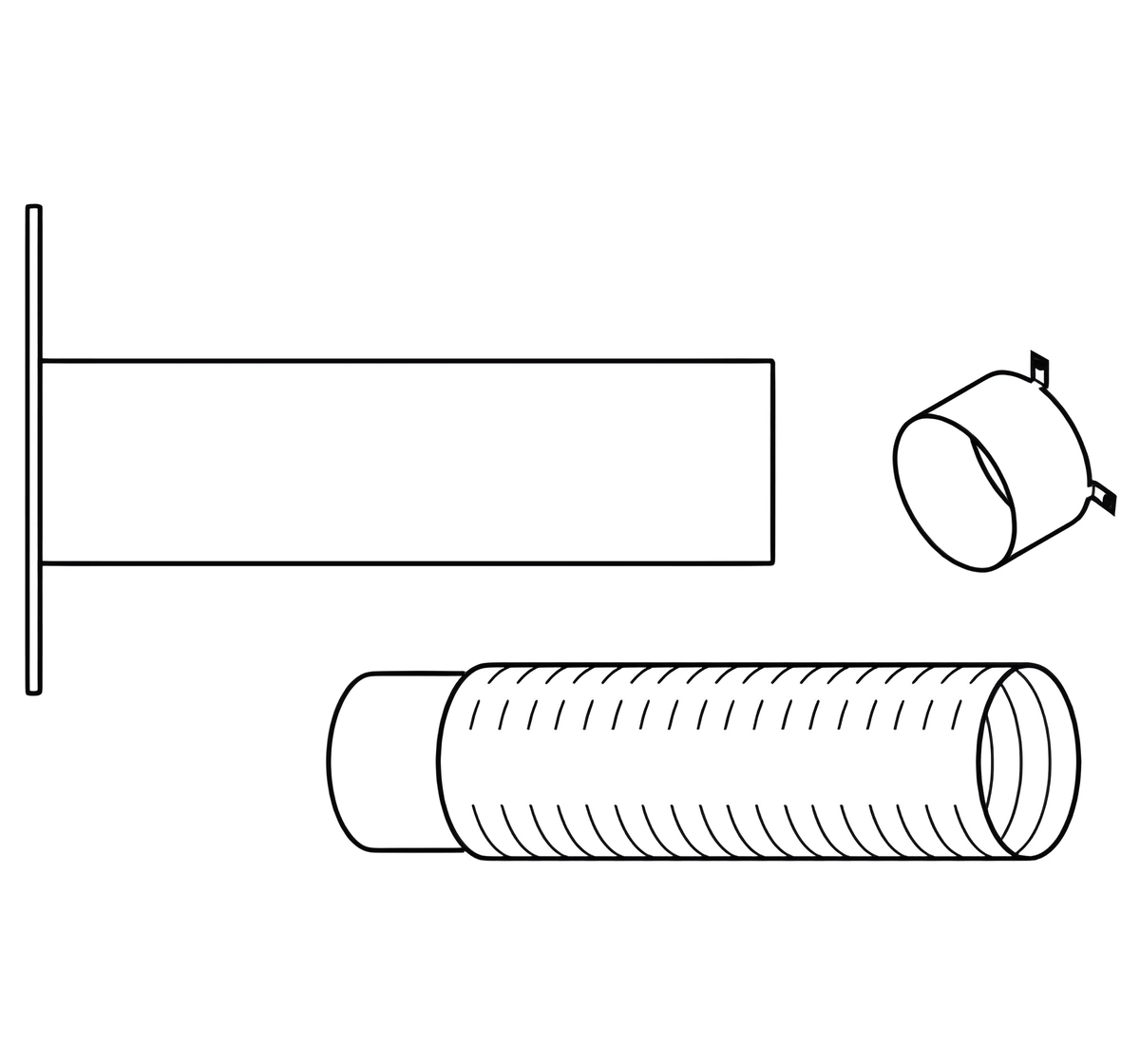 Superior Outside Air Kit Collar, Hood and 3' Flex Pipe for Floor Venting