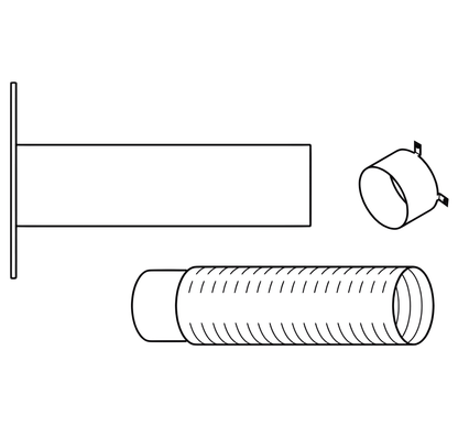 Superior Outside Air Kit Collar, Hood and 3' Flex Pipe for Floor Venting
