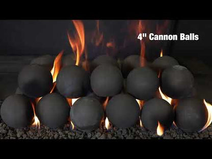 Grand Canyon 12 Inch Black 2 Inch 12 Pc Cannon Ball Set Fire Media