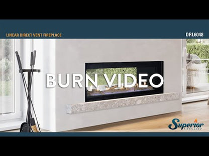 Superior DRL6048 48" Natural Gas Contemporary Direct Vent Fireplace with Linear, Lights & Electronic Ignition