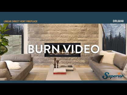 Superior DRL6048 48" Natural Gas Contemporary Direct Vent Fireplace with Linear, Lights & Electronic Ignition