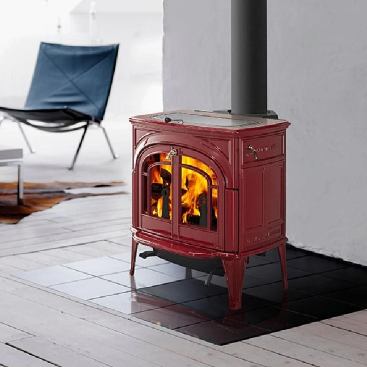 Vermont Castings Dauntless 23-Inch Cast Iron Wood Stove in Bordeaux - View 5