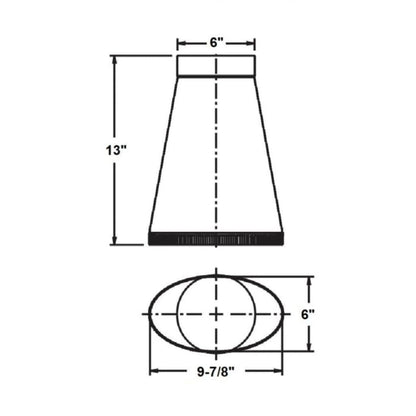 Vermont Castings Defiant Oval-to-6-Inch Round Flue Adapter in Bordeaux - View 3