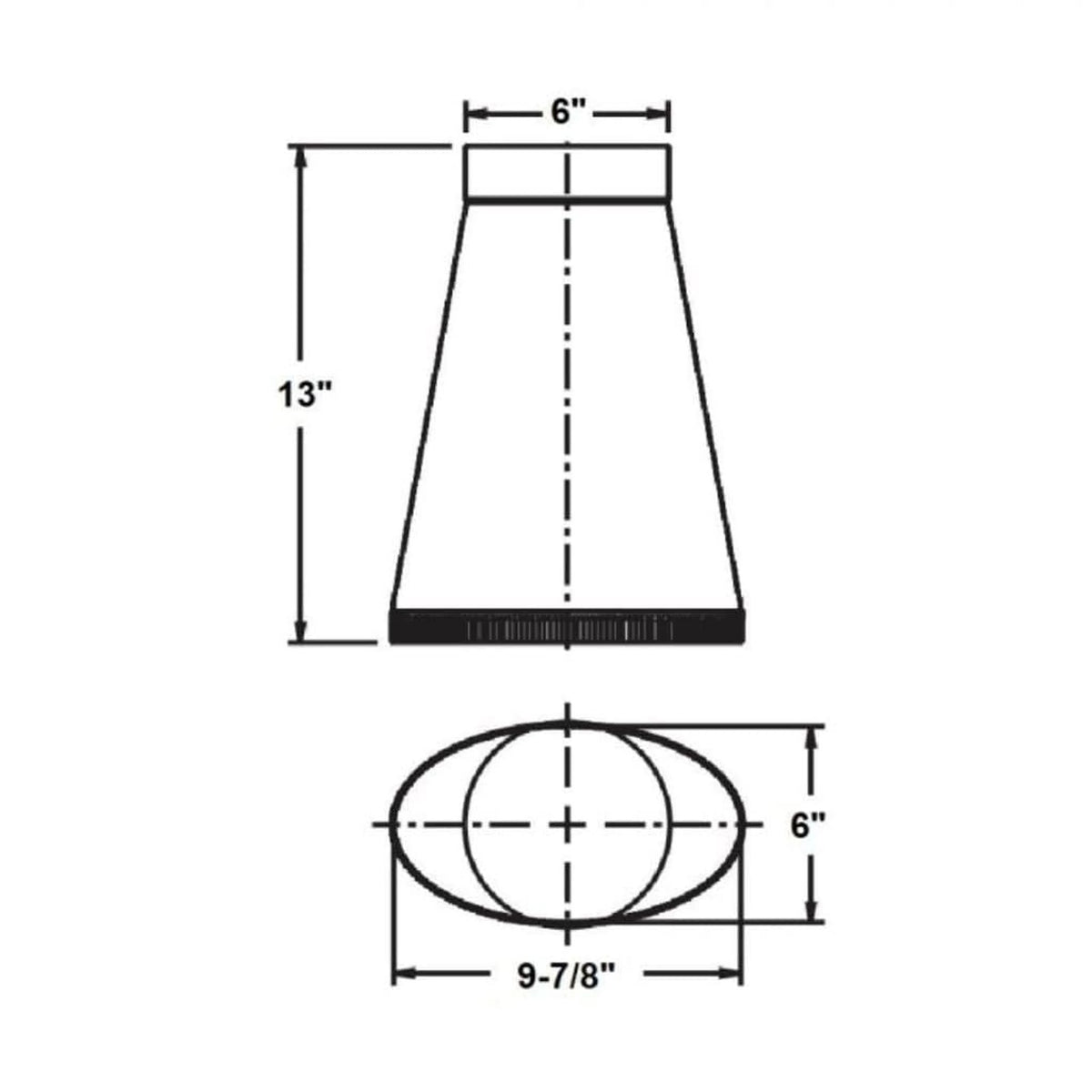 Vermont Castings Defiant Oval-to-6-Inch Round Flue Adapter in Classic Black - View 3