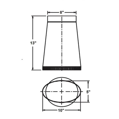 Vermont Castings Defiant Oval-to-8-Inch Elbow Flue Adapter (8" x 13") - View 3
