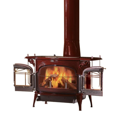 Vermont Castings Encore 27-Inch Cast Iron Wood Stove in Bordeaux with Traditional Doors - View 3