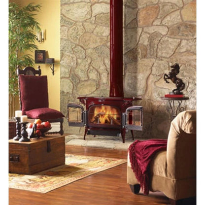 Vermont Castings Encore 27-Inch Cast Iron Wood Stove in Bordeaux with Traditional Doors - View 4