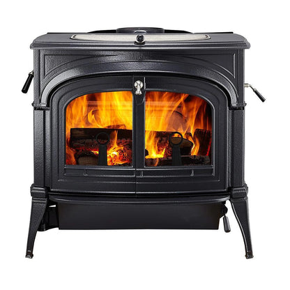 Vermont Castings Encore 27-Inch Cast Iron Wood Stove in Twilight Enamel with Traditional Doors