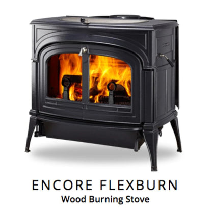 Vermont Castings Encore 27-Inch Cast Iron Wood Stove in Twilight Enamel with Traditional Doors - View 3