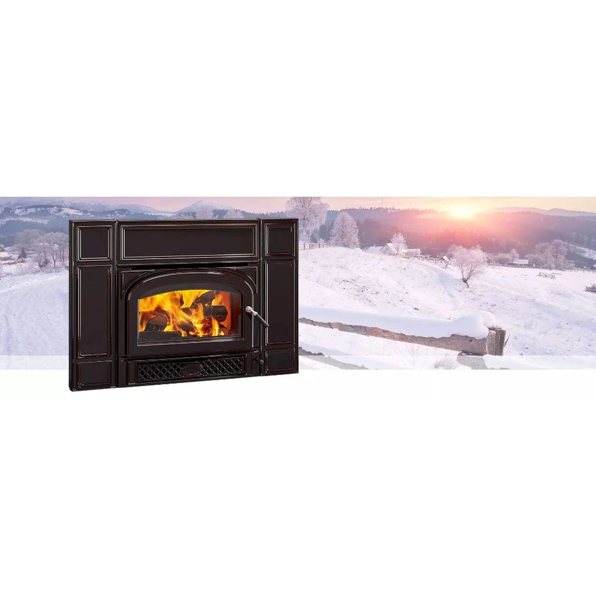 Vermont Castings Gifford 27-Inch Cast Iron Wood Fireplace Insert in Classic Black - View 3