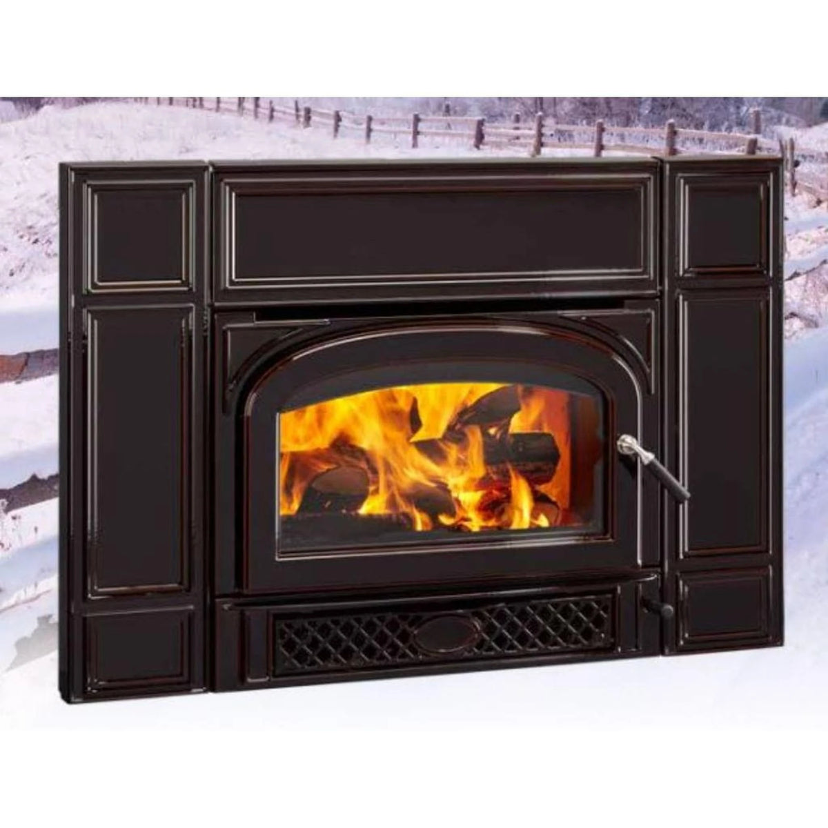 Vermont Castings Gifford 27-Inch Cast Iron Wood Fireplace Insert in Classic Black - View 4