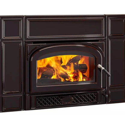 Vermont Castings Gifford 27-Inch Cast Iron Wood Fireplace Insert in Majolica Brown - View 2