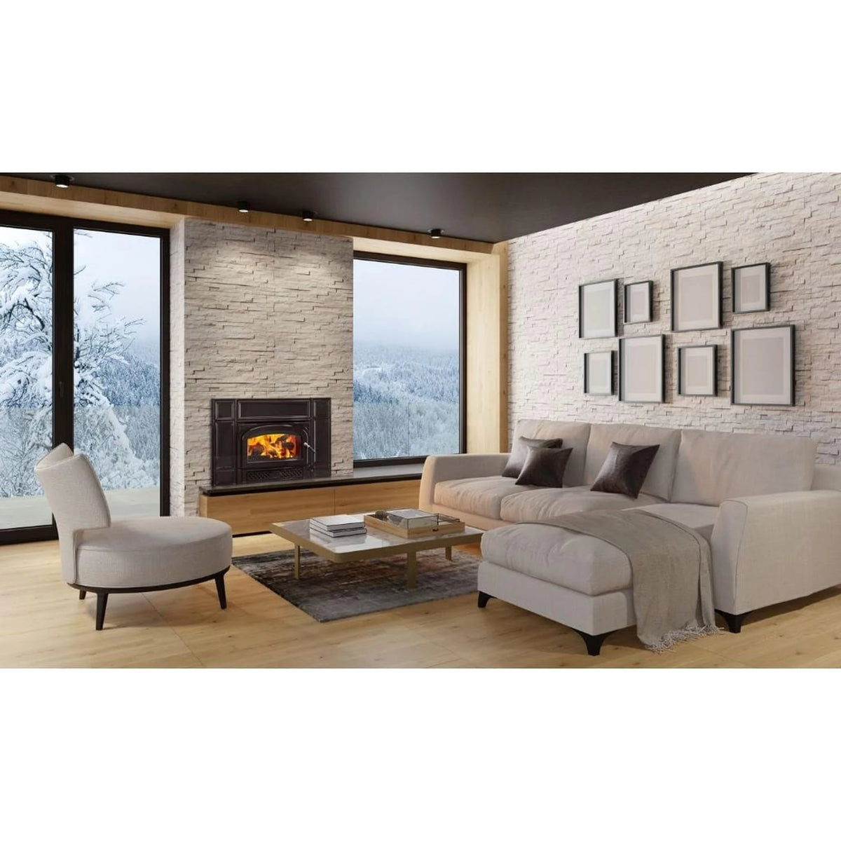 Vermont Castings Gifford 27-Inch Cast Iron Wood Fireplace Insert in Majolica Brown - View 5