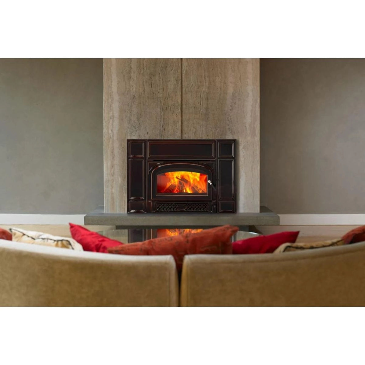 Vermont Castings Gifford 27-Inch Cast Iron Wood Fireplace Insert in Majolica Brown - View 6