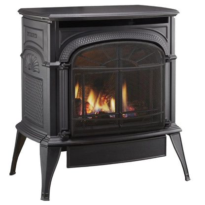 Vermont Castings Intrepid 21-Inch Cast Iron Direct Vent Gas Stove in Bordeaux Enamel - Natural Gas, IntelliFire Touch Ignition - View 2