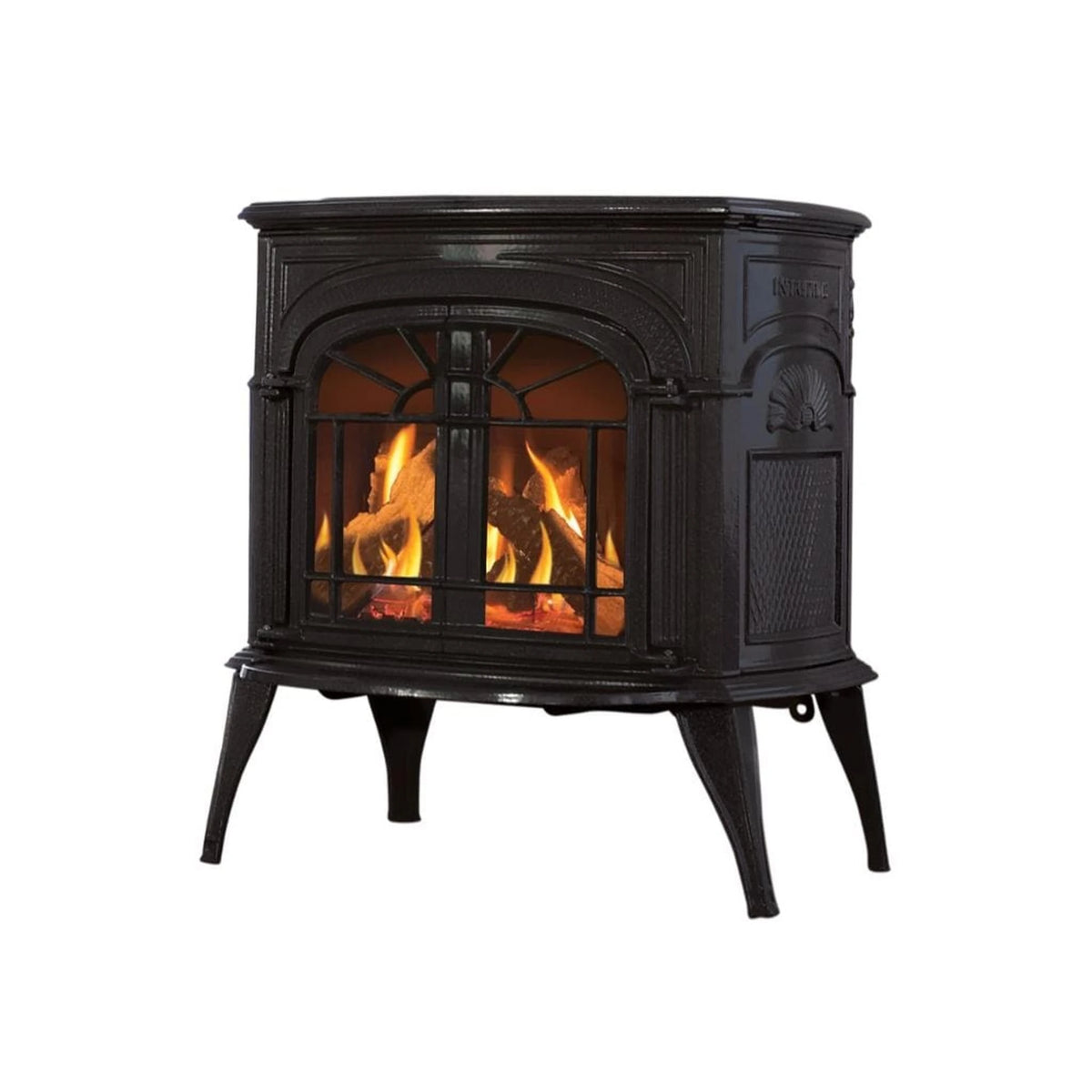 Vermont Castings Intrepid 21-Inch Cast Iron Direct Vent Gas Stove in Bordeaux Enamel - Propane (LP), IntelliFire Touch Ignition - View 3