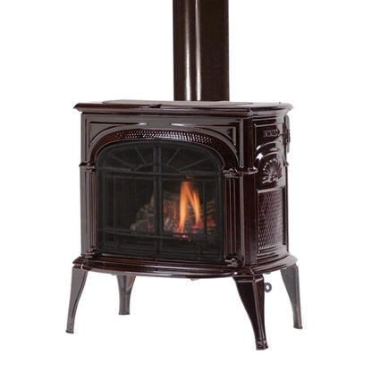 Vermont Castings Intrepid 21-Inch Cast Iron Direct Vent Gas Stove in Bordeaux Enamel - Propane (LP), Standing Pilot - View 5