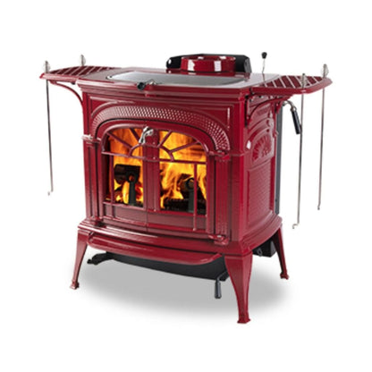 Vermont Castings Intrepid FlexBurn 22-Inch Cast Iron Wood Stove in Bordeaux with Traditional Doors