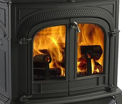 Vermont Castings Intrepid FlexBurn 22-Inch Cast Iron Wood Stove in Classic Black with Transition Doors