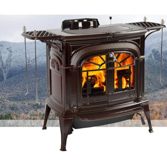 Vermont Castings Intrepid FlexBurn 22-Inch Cast Iron Wood Stove in Majolica Brown with Traditional Doors - View 2