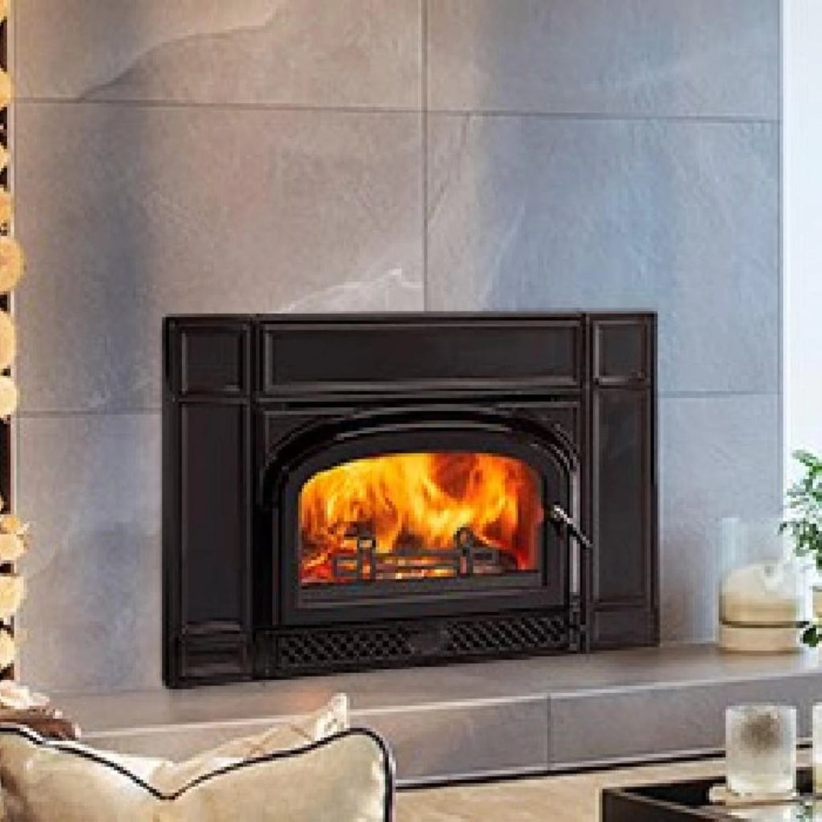 Vermont Castings Montpelier II 32-Inch Cast Iron Wood Fireplace Insert in Classic Black - View 3