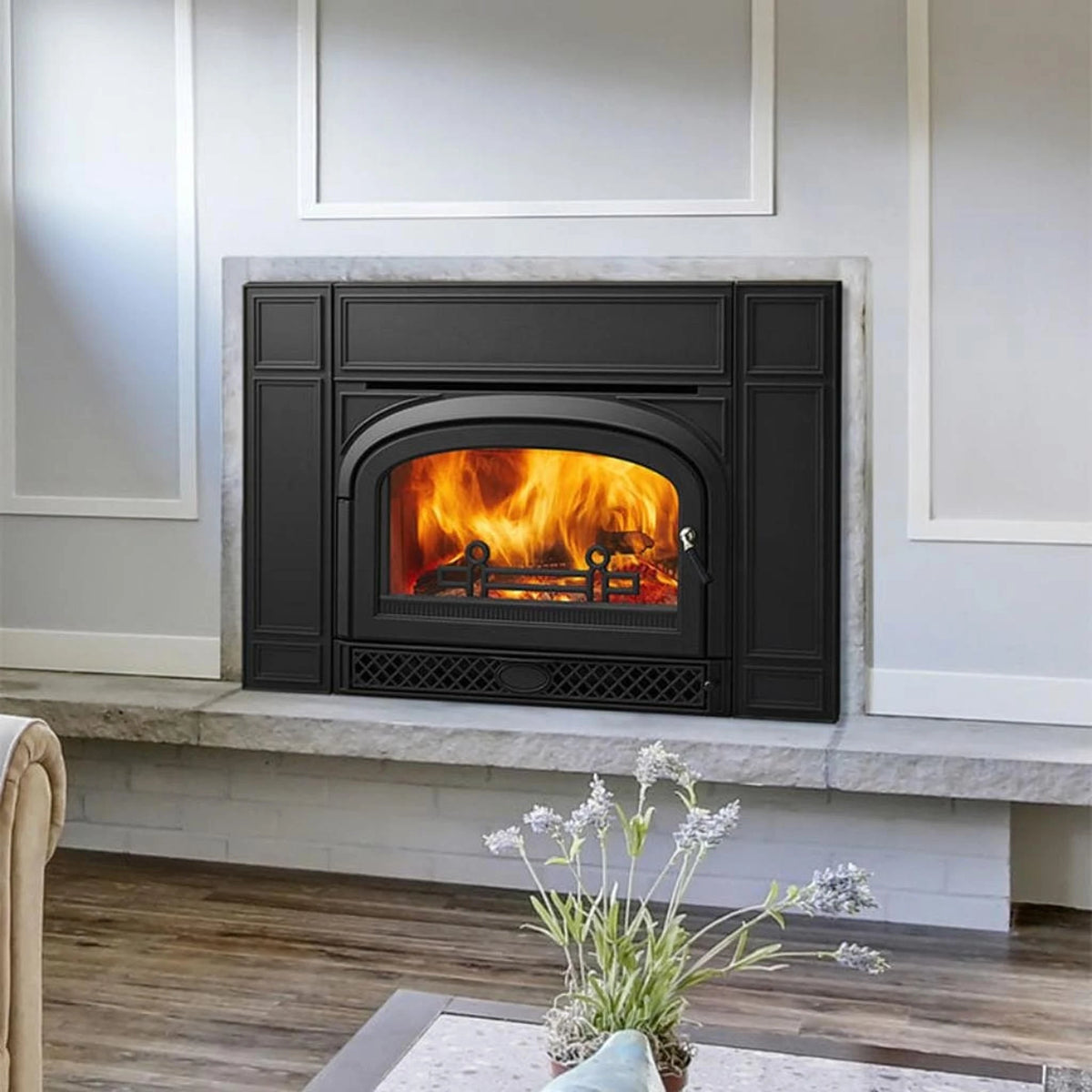 Vermont Castings Montpelier II 32-Inch Cast Iron Wood Fireplace Insert in Classic Black - View 4